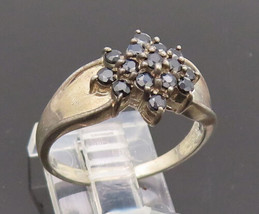 925 Sterling Silver - Vintage Solid Cluster Beaded Sapphire Ring Sz 10 -... - £31.51 GBP