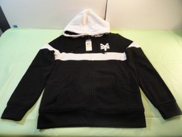 DISCONTINUED ZOO YORK REVERT SHERPA FULL ZIP HOODIE BLACK WHITE SMALL NE... - $48.59