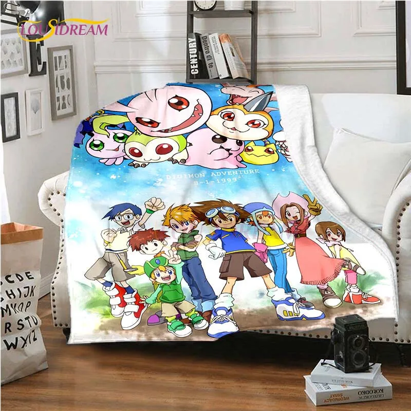 Cartoon Digimon Throw Blanket Anime Blankets for Beds Queen Size Soft Be... - £15.23 GBP+