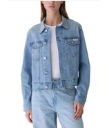 Calvin Klein Womens Denim Jacket Light Blue Pockets Stretch Buttons Heav... - $1,033.70 MXN