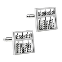 ABACUS CUFFLINKS Tiny Working Moving Beads Calculator Accountant NEW w G... - $11.95