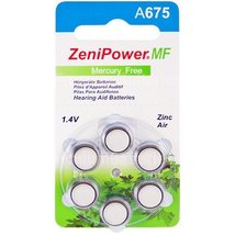ZeniPower Mercury Free Zinc Air Hearing Aid Batteries Size 675 (6 Batteries) - £4.33 GBP