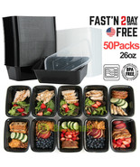 50-Pack Meal Prep Plastic Microwavable Food Containers Meal Prepping 26 Oz. - £43.27 GBP