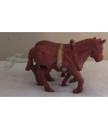 CAST IRON  OVERLAND CIRCUS  TWO (2) HORSES WITH WAGON HARNESS - $68.00