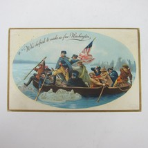 Postcard George Washington Crossing the Delaware Boat Patriotic Embossed Antique - £7.82 GBP