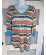 No Boundaries Blue V-neck Lace 3/4 Sleeve Shirt Size XL (15/17) Women&#39;s NEW - $22.46 CAD