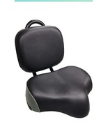 Bike Saddle Seat + Backrest Bicycle Extra Wide Comfort Leather Cushion S... - €21,22 EUR