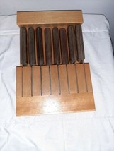 Tramontina Brazil 8pc Steak Knife Mahogany Color Set Wooden Wall Rack Stainless - $35.00