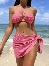 Beach Fashion Women&#39;s Chic Three-Piece Strappy Bikini Swimsuit | Gulf Coast Beac - £17.72 GBP