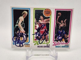 Reprint Autograph Facsimile Rookie Larry Bird Magic Johnson Basketball Card - £9.59 GBP