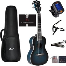 Concert Mahogany Ukulele With Online Lessons, Bag, Tuner, Capo, And Strap From - £72.86 GBP