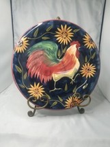 Certified International Susan Winget Rooster Plate Sunflower 11&quot; Stand Included - $21.14