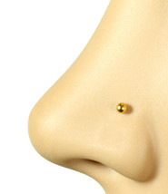 22k Solid Yellow Real Gold Nose Pin Tennis Ball Hot Gift Bonus Present Ind 04 - £44.28 GBP