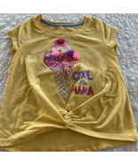 Tommy Bahama Girls Yellow Ice Cream Cone Sequins COOL LIKE MAMA Shirt 4 - £9.81 GBP