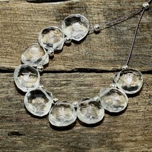 9pcs Natural Crystal Quartz Heart Beads Loose Gemstone 24.70cts Size 9x9mm - £6.69 GBP
