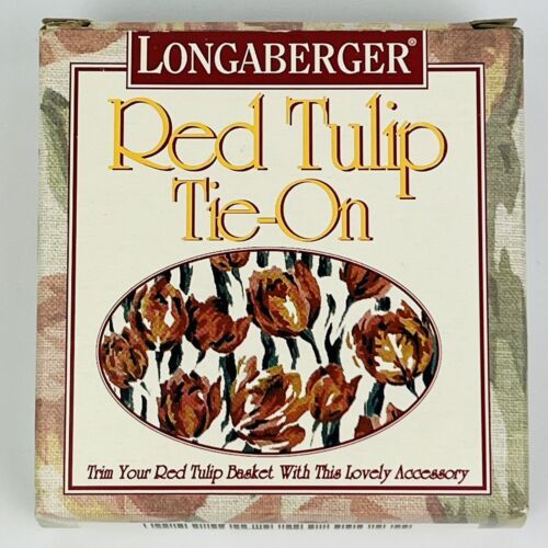 Primary image for Longaberger basket Tie-On Red Tulip RARE Retired Vintage 1995 New in Box, USA