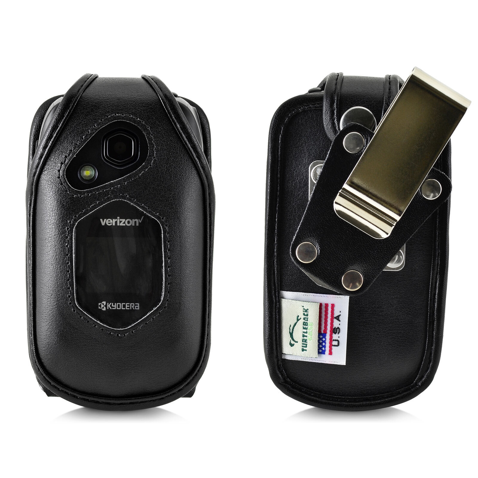 DuraXV LTE Verizon E4610 FITTED CASE Black Leather Removable Belt Clip Holster - $64.99