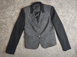 Jessica Simpson Blazer Womens 9/10 Gray Black Tweed Sport Coat Jacket St... - £17.15 GBP