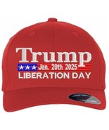 Trump 2025 LIBERATION DAY 2025 Flex Fit Fitted RED Embroidered Hat Trump... - £19.32 GBP