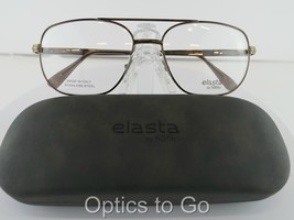 Safilo Elasta E 7126 (9HM) BROWN 60-17-145 STAINLESS STEEL XL Eyeglass F... - £48.57 GBP