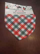 Holiday Pet Bandana Red Green White Plaid Size Small - £10.02 GBP