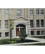 c1920 Oak Street School Orrville Ohio Vintage Postcard Entrance Street View - £13.57 GBP