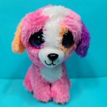 TY Silk Beanie Boos Precious 6&quot; Dog Floppy Ears Pink Orange Purple Puppy... - £11.59 GBP