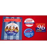 4 BILL CLINTON Al Gore 1996 Presidential Campaign &amp; Inauguration Pinback... - $368.88 MXN