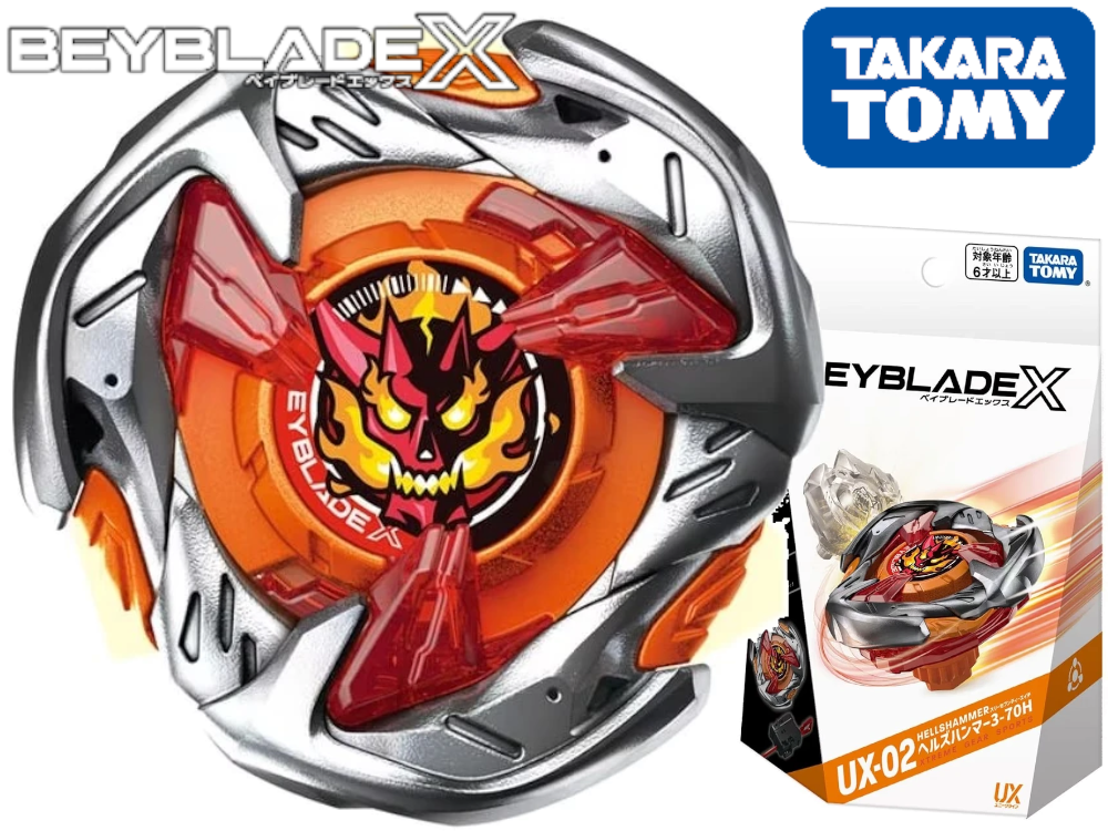 Takara Tomy UX-02 Starter Hells Hammer 3-70H Beyblade X