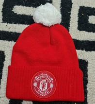 Manchester United woolly Beanie Hat Red One Size Express Shipping - $29.49