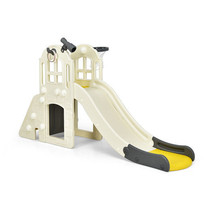 6-In-1 Large Slide for Kids Toddler Climber Slide Playset with Basketball Hoop- - £150.72 GBP