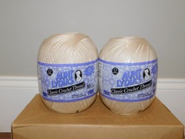 Lot 2 Aunt Lydia&#39;s Natural 0226 Cotton Crochet Thread Size 10 Jumbo 2730... - £15.47 GBP
