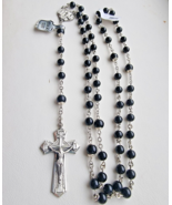BLISS 925 STERLING SILVER  CATOLIC  BLACK ONYX ROSARY WITH A CRUCIFIX - $3,050.15 MXN