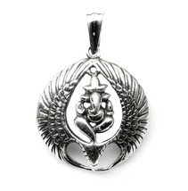 Lord Ganesha 925 Sterling Silver religious ganesh God Pendant - £30.46 GBP