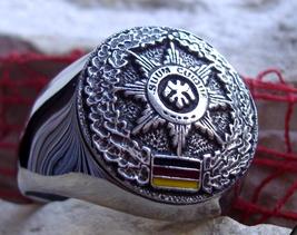 German Army Ring Military Police Feldjäger Eagle Signet Pin Seal [D34 Steel ] - £38.71 GBP