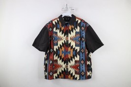 Vintage 90s Streetwear Mens Medium Faded Rainbow Western Fiesta Button Shirt - $59.35