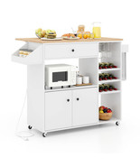 Drop Leaf Mobile Kitchen Island Cart with Power Outlet and Adjustable Sh... - $4,854.35 MXN