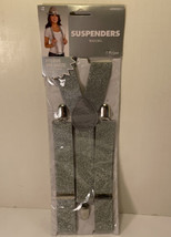 New Amscan Brand Halloween Costume Accessory 1pr Silver Suspenders Kids &amp; Adults - £7.87 GBP