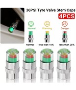 4 x Car Valve Tyre Caps Dust Monitor Wheel Pressure PSI Tire Air Sensor - €8,58 EUR