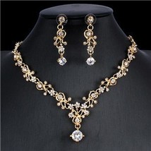 jiayijiaduo Classic women&#39;s wedding jewelry set Gold Silver Color  fine necklace - £25.35 GBP