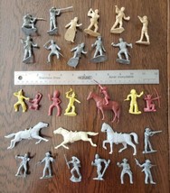 Vintage Marx Alamo Frontiersmen, Fort Dearborn Cavalrymen, Indians &amp; Horses - $29.20