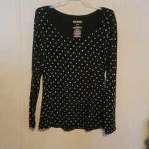 Old Navy Stretch Form Fitted Long Sleeve Shirt Polka Dots sz Large - £10.06 GBP