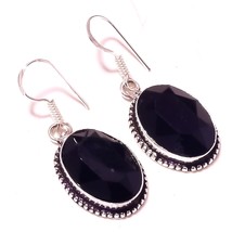 Black Spinel Handmade Christmas Gift Earrings Jewelry 1.80" SA 1615 - £3.18 GBP