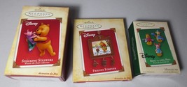 3 Hallmark Ornaments Disney Winnie The Pooh Collection Friends Stocking Ring - £19.57 GBP