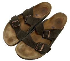 Birkenstock Arizona Suede Leather  Brown Soft Footbed Men’s Size 13, Eu 46 - £31.88 GBP