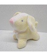 Vintage Yellow White Soft Terrycloth Baby Dog Plush Rattle Pink Nose Blu... - $1,424.19 MXN