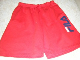 MENS FILA SPORTS/LOUNGE SHORTS SIZE 1XL RED  WITH BLUE  LOGO #9018 - £7.73 GBP