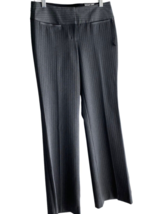 Express Editor Dress Pant Flare 2R x 33&quot; Gray Pinstripe Wide Waistband Stretch - £11.81 GBP