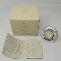Lenox Jeweled Ice Table Clock Diamond Shaped Crystal 2.75” Diameter VTG ... - $59.39