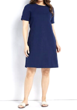 Joan Rivers French Terry Knit Dress- Navy, Small - £19.97 GBP